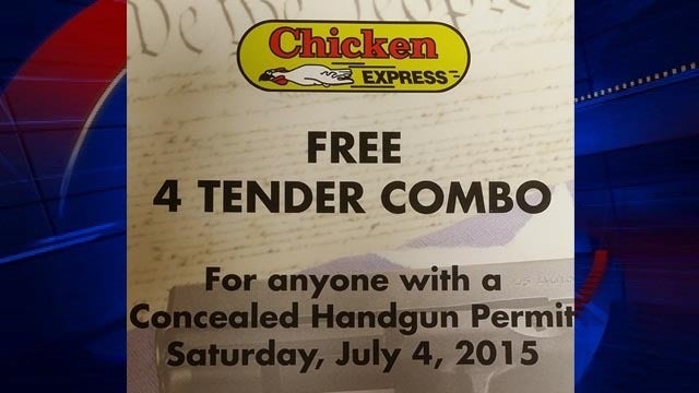 Restaurants offer free meal to support gun rights on July 4