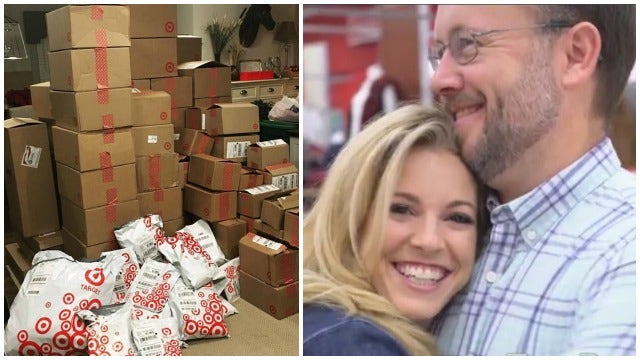 Couple giving back with wedding registry, donating toys to children
