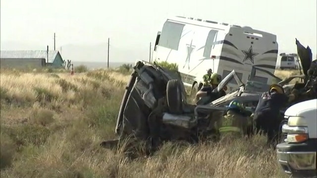 Authorities: Van failed to yield in crash with Cowboys bus