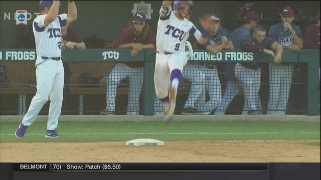 Skoug, TCU topple Missouri St 3-2 in super regional opener
