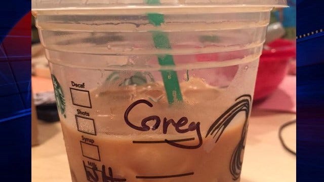 Corey or Greg? This Starbucks cup is the new #TheDress