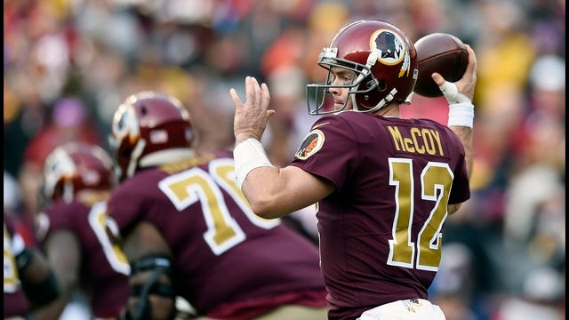 McCoy comes home to Texas, seeking Redskins win over Cowboys