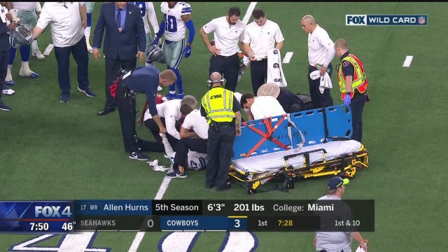 Reaction to Cowboys WR Hurns injury during wildcard game