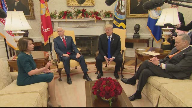 Trump urges wall funding to fix border 'crisis;' Dems stand firm