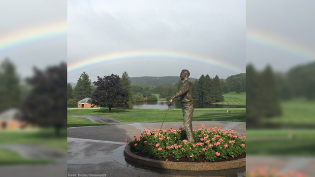 Rainbow appears over golf course where Arnold Palmer's ashes were spread
