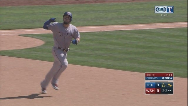 Chirinos' 3-run HR in 11th lifts Rangers past Nationals 6-3
