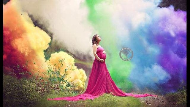 Photo: Expectant mom poses for rainbow maternity shoot after suffering miscarriages