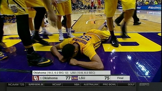 No. 1 Oklahoma Knocks Off LSU 77-75