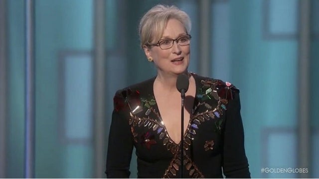 Streep wins Globe DeMille award, excoriates Trump