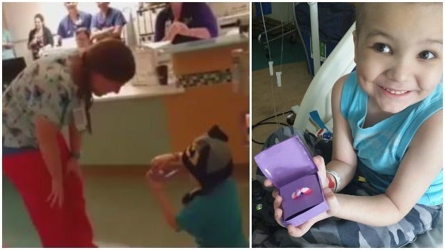 WATCH: Boy battling leukemia proposes to his favorite nurse
