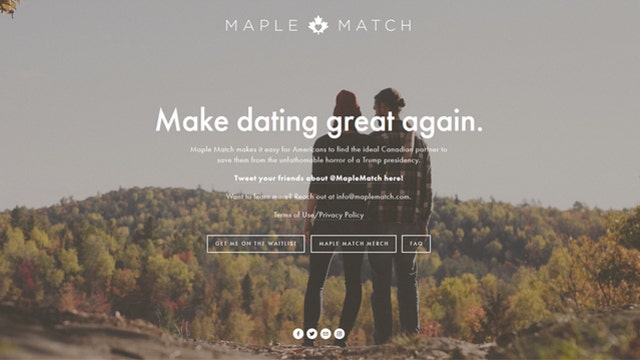 Dating site matches Americans and Canadians to save them from potential Trump presidency