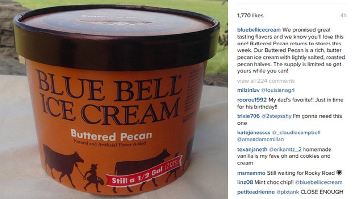 blue bell ice cream butter pecan