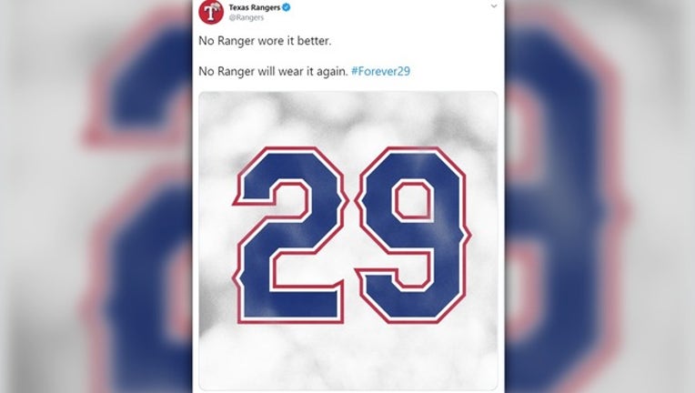 The Texas Rangers are retiring Adrian Beltre's number
