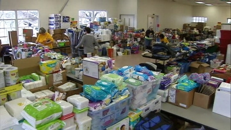 tornado victim relief supplies center