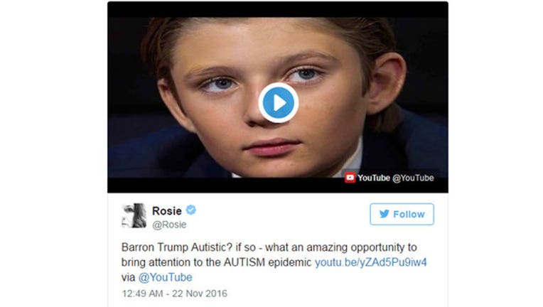 Rosie O'Donnell Tweets About Barron Trump-402970