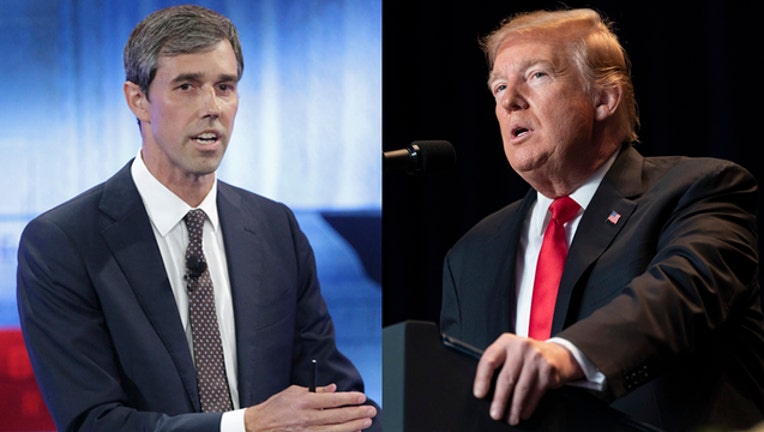 Beto O'Rourke Donald Trump side by side