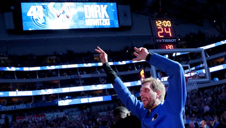 Dirk Nowitzki pregame intro GETTY