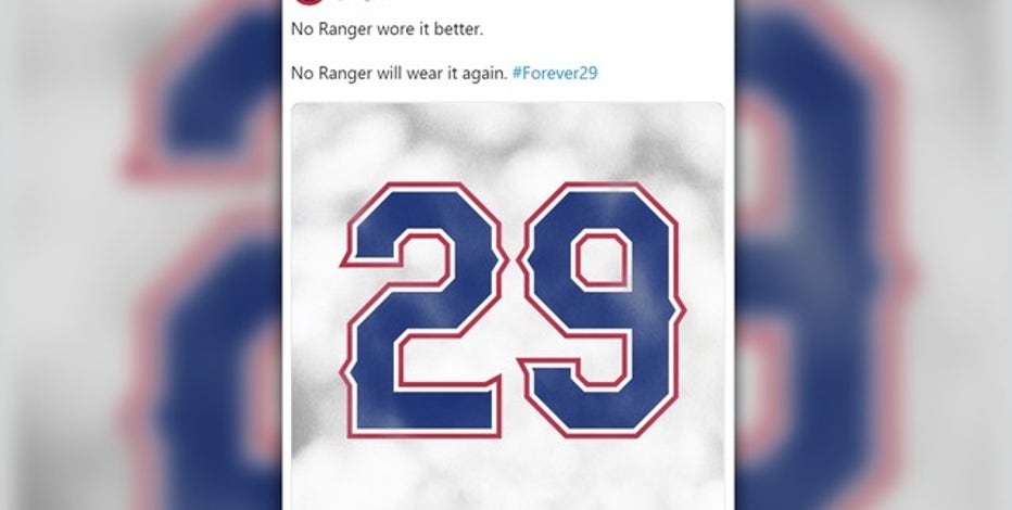 Rangers announce Adrian Beltre's No. 29 will be retired June 8 vs