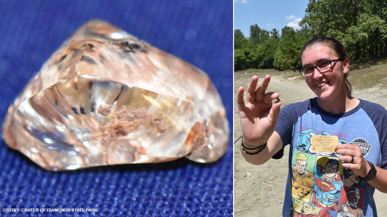 Woman finds 3.72carat yellow diamond at state park in Arkansas