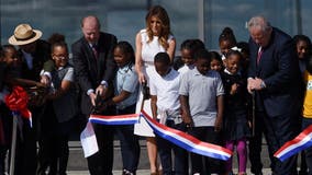 Melania Trump cuts ribbon on reopened Washington Monument