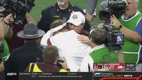 Mond and Davis connect twice for No. 23 Texas A&M to beat Arkansas 31-27