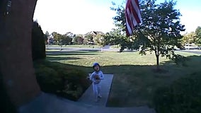 Boy caught on family's doorbell camera adorably reciting the Pledge of Allegiance