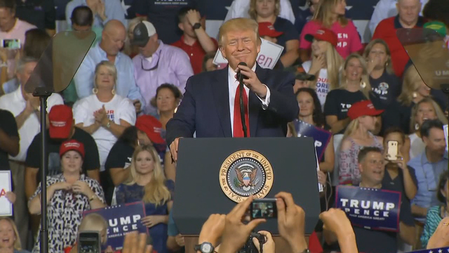 Trump slams congresswomen; crowd roars, 'Send her back!'