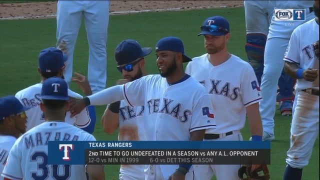 Calhoun's 3-run triple keys Rangers in 9-4 win over Tigers