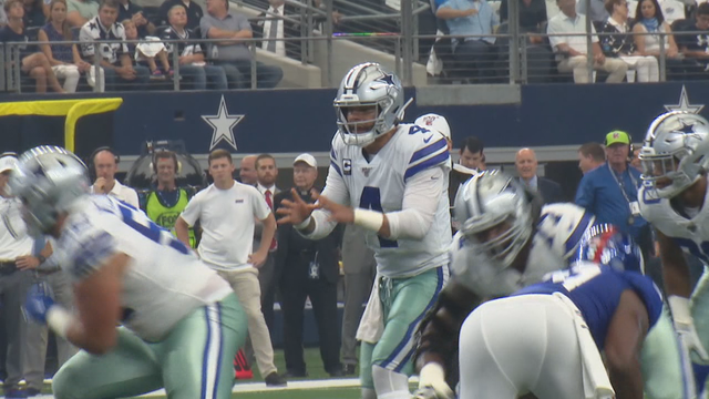 Dallas QB Dak Prescott doing a number on the New York Giants