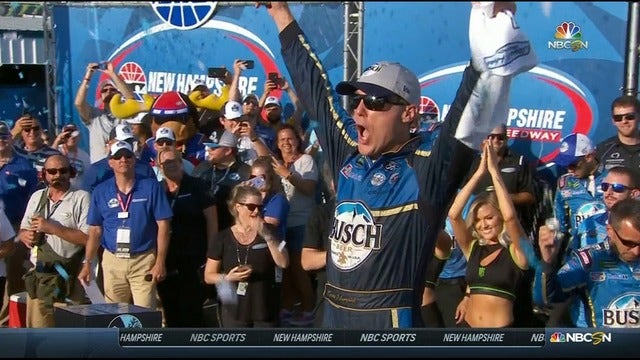Kevin Harvick holds off Denny Hamlin at New Hampshire