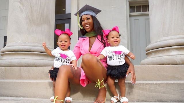 Single mom, 23, graduates with 2 degrees after having twins