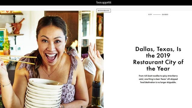Dallas named 2019 Restaurant City of the Year by Bon Appetit
