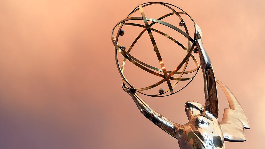 FILE - Emmy Statue is seen in front of the Television Academy.