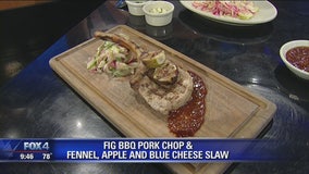 Pork Long-Bone Rib Chop with Fig BBQ Sauce 