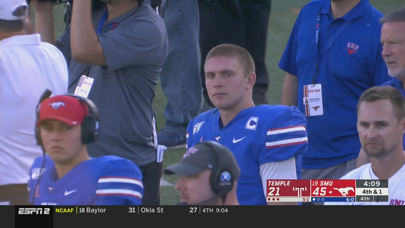 Buechele sets career marks as unbeaten SMU tops Temple 45-21