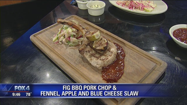 Pork Long-Bone Rib Chop with Fig BBQ Sauce 