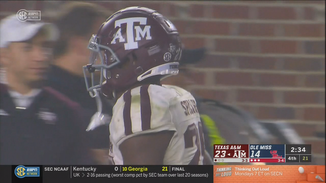 Fumble recovery, late TD helps Texas A&M beat Ole Miss 24-17