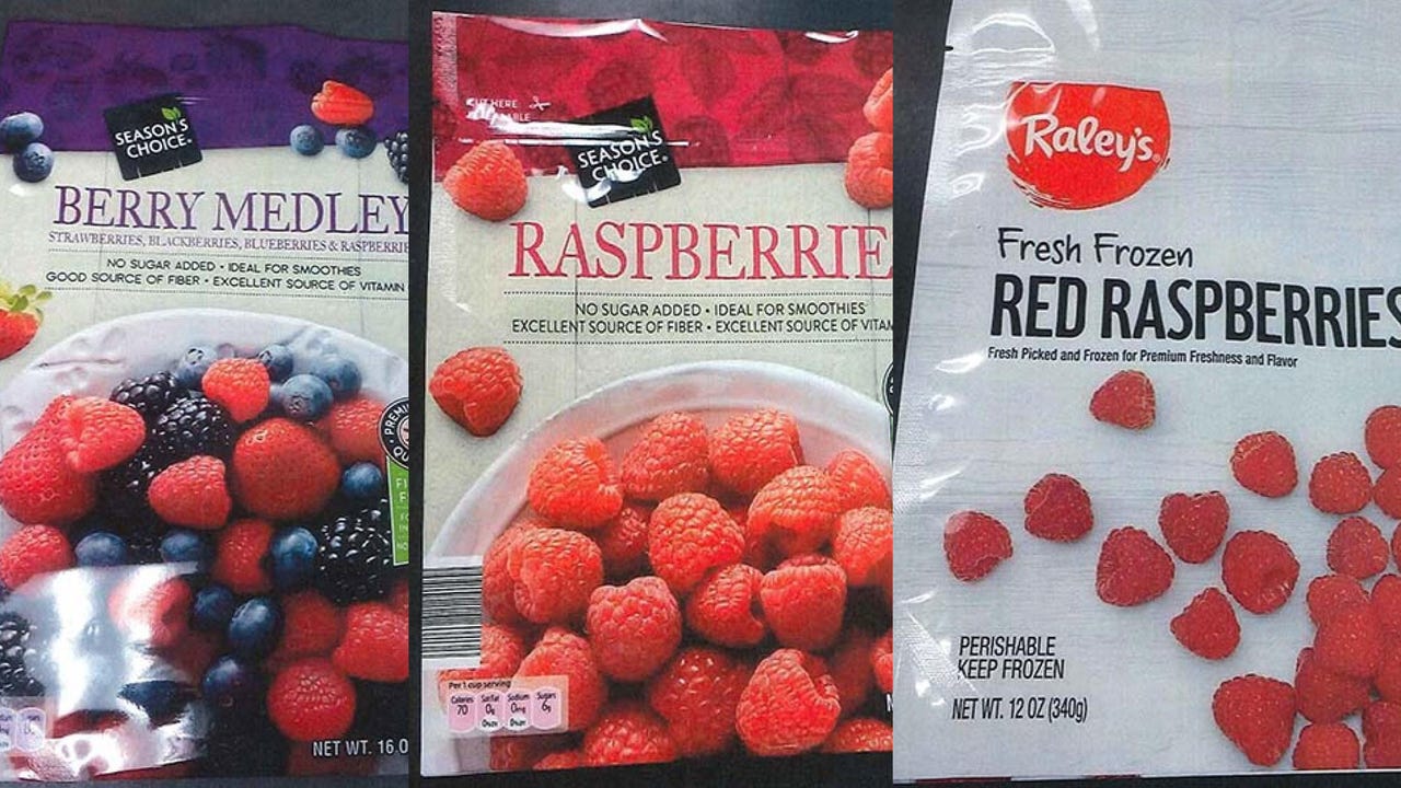 Frozen raspberries, mixed berries recalled due to possible hepatitis A