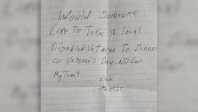 Veteran's handwritten note requesting company for Veterans Day dinner goes viral