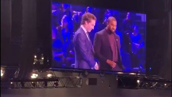 Kanye West and Joel Osteen listen to West’s new music at Lakewood Church