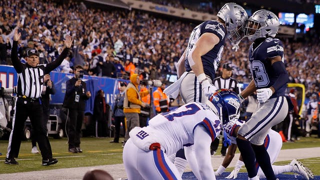 Prescott throws for 3 TDs as Cowboys beat Giants again