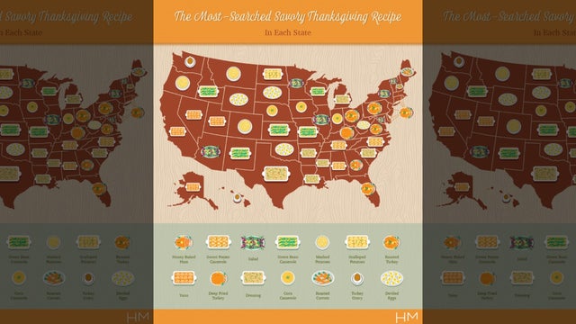 Thanksgiving map shows each state's most-searched recipe