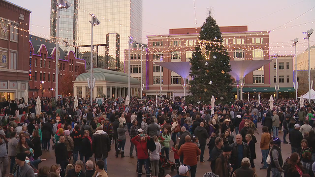 Lighting ceremony held for 50-foot Christmas tree in Fort Worth's Sundance Square