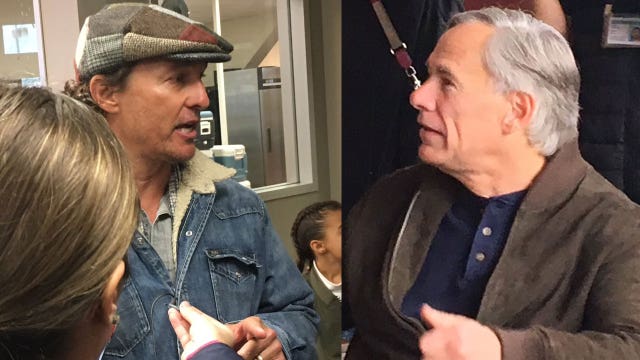 Volunteers, including Gov. Abbott and Matthew McConaughey, deliver Thanksgiving meals