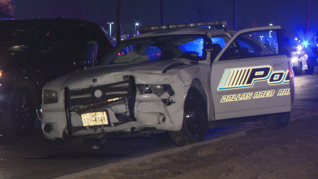 DWI suspect arrested after hitting DART police car