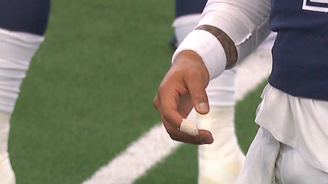 Dak Prescott may be nursing hairline fracture in finger of throwing hand
