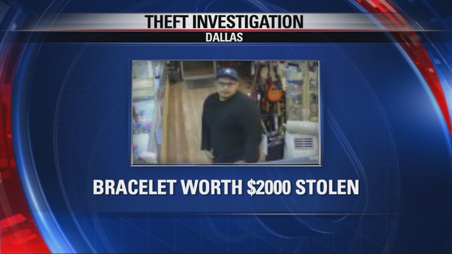 Police searching for man who stole $2,000 bracelet from Dallas pawn shop