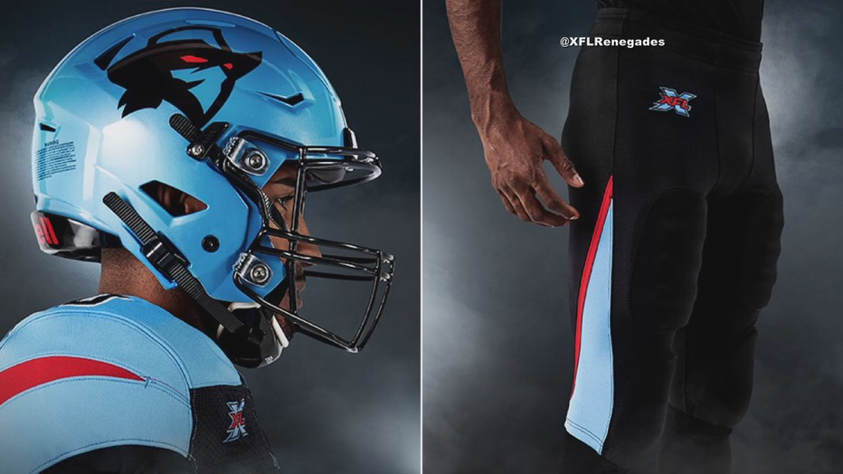 Dallas Renegades' uniforms, helmet