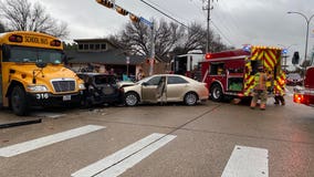 Two people hurt in crash involving Arlington ISD bus