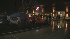 Campers brave the cold and rain to win free food at new North Texas Chick-fil-A